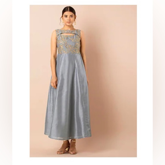 Raw silk embroideried women’s party dress size / Anarkali 2XL - Picture 2 of 4